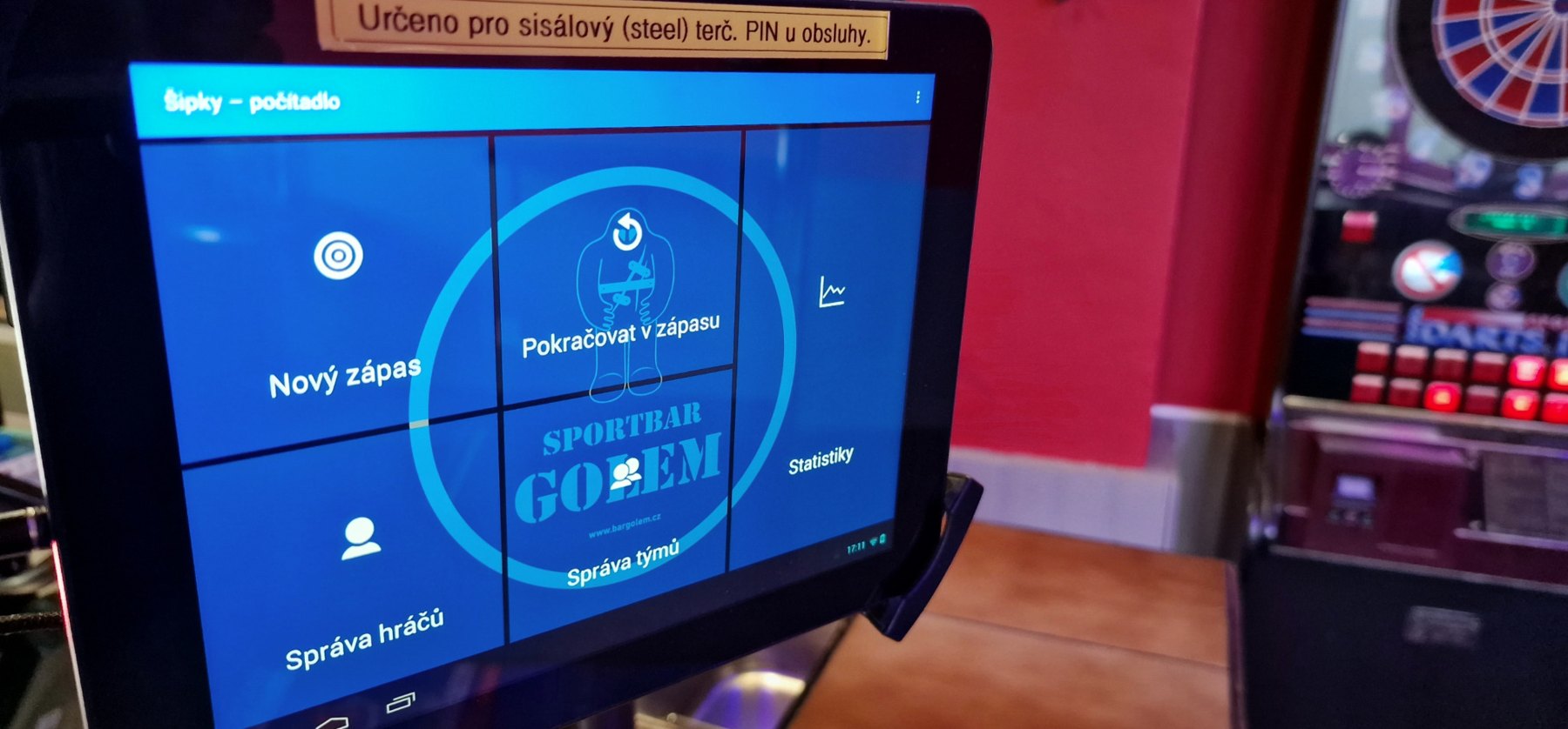 Elektronické počítání skóre ve Sportbaru GOLEM